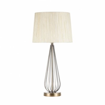 Distribuidor - Lâmpadas Diversas | Sobre Mesas Decoração | SOBREMESA ROBINA 1XE27 CUERO C/PANT BEIS 62X30X30 CM Ref: 139071014